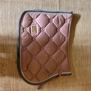 Elegant Quilted Pet Saddle Pad - Brown and Gray Pony/ Cob Size Jump Pad